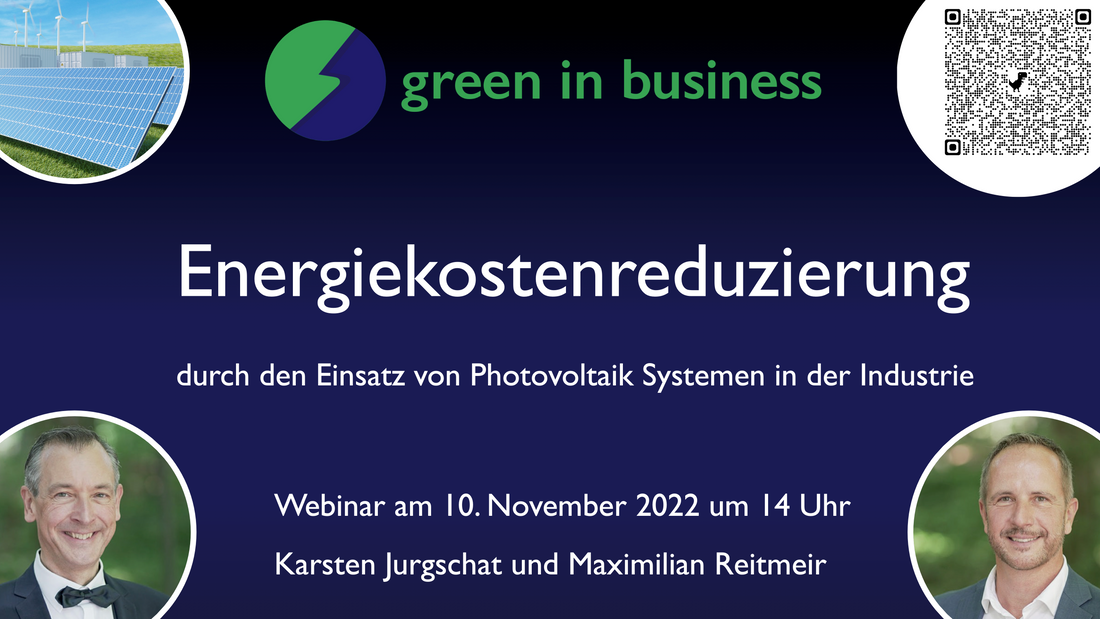 Webinar Energiekostenreduzierung | 10. November 2022 - 14 Uhr